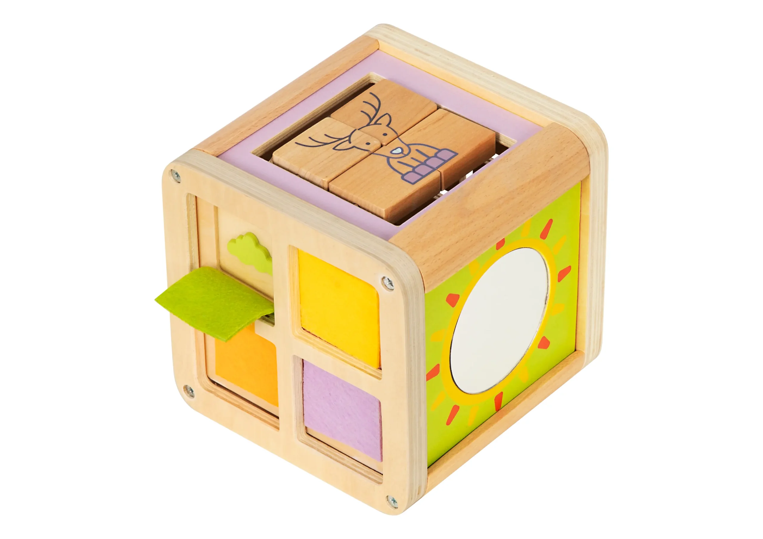 Funsi Jouets cube d'activité bebe pour l eveil des sens recto